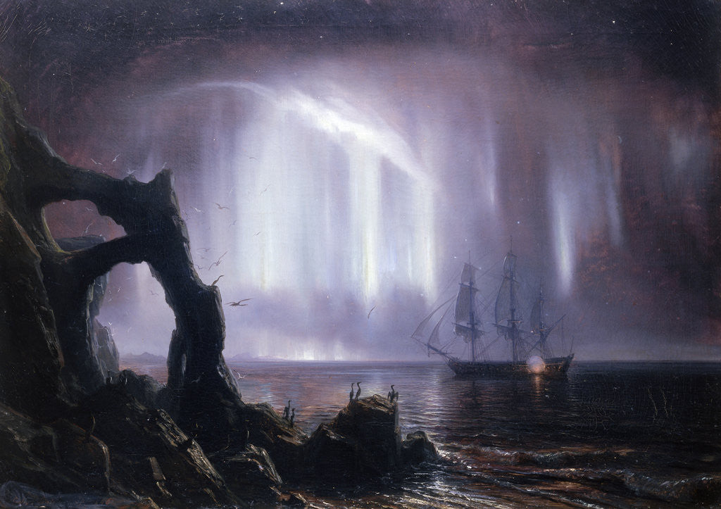 Detail of The Northern Lights (Aurora Borealis) by Theodore Gudin