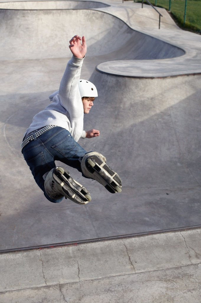 Detail of Inline Skater at Skate Park by Corbis