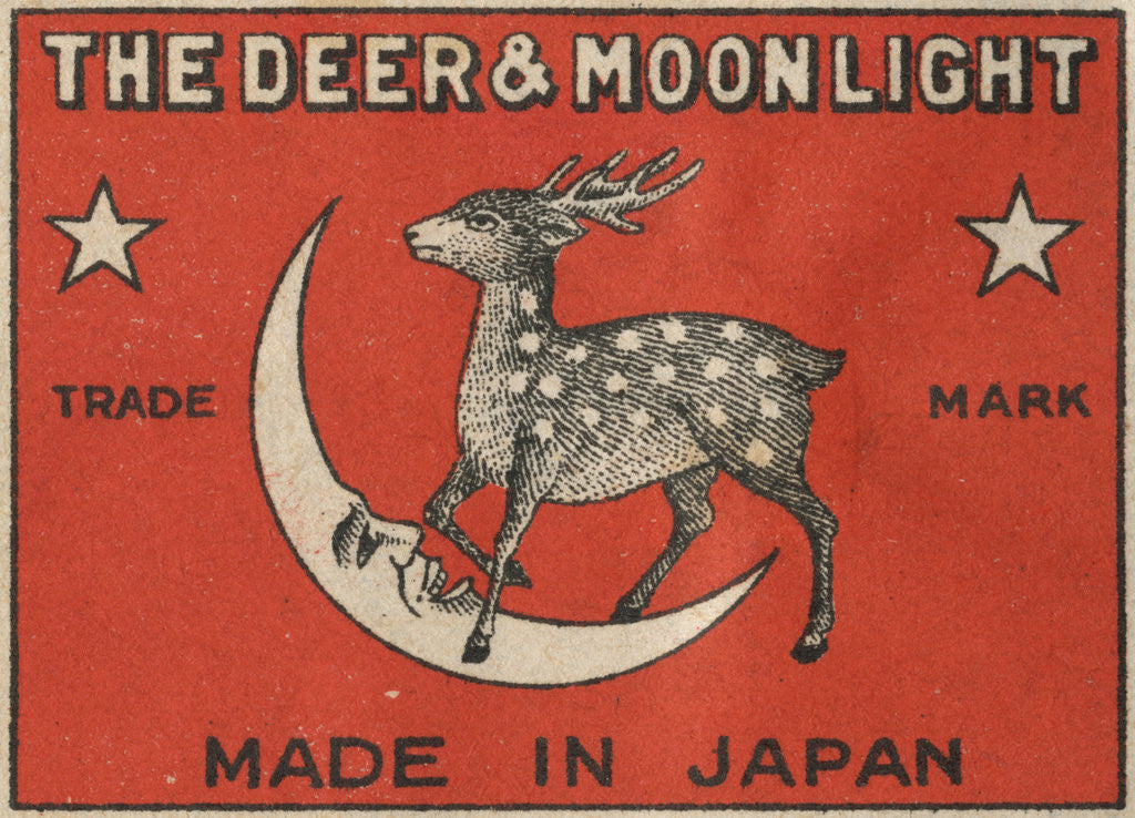 Detail of The Deer and Moonlight Matchbox Label by Anonymous