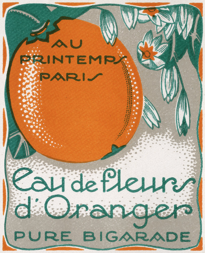 Detail of Eau de Fleurs d'Oranger Perfume Label by Corbis
