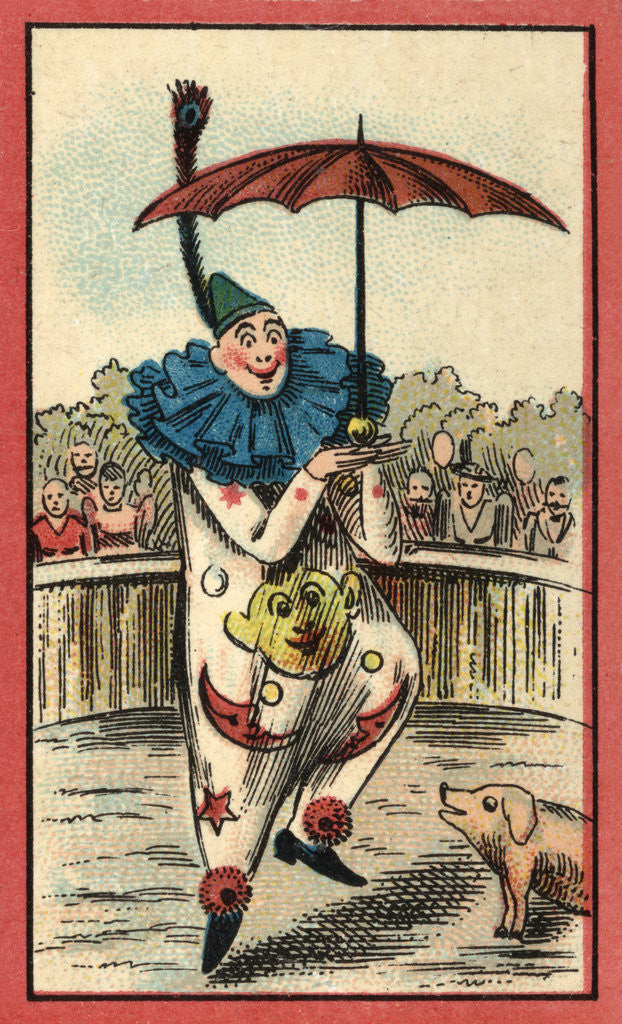 Detail of Matchbox Label with Dancing Clown by Anonymous
