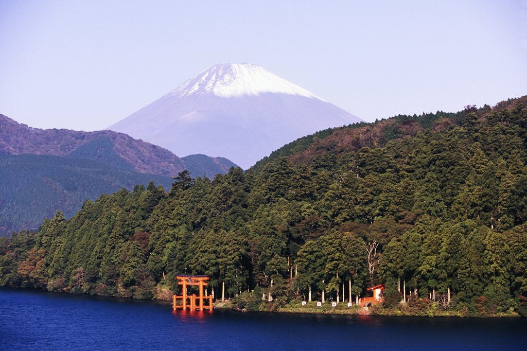 Detail of Shinto Shrine on Shore of Lake Ashi by Anonymous