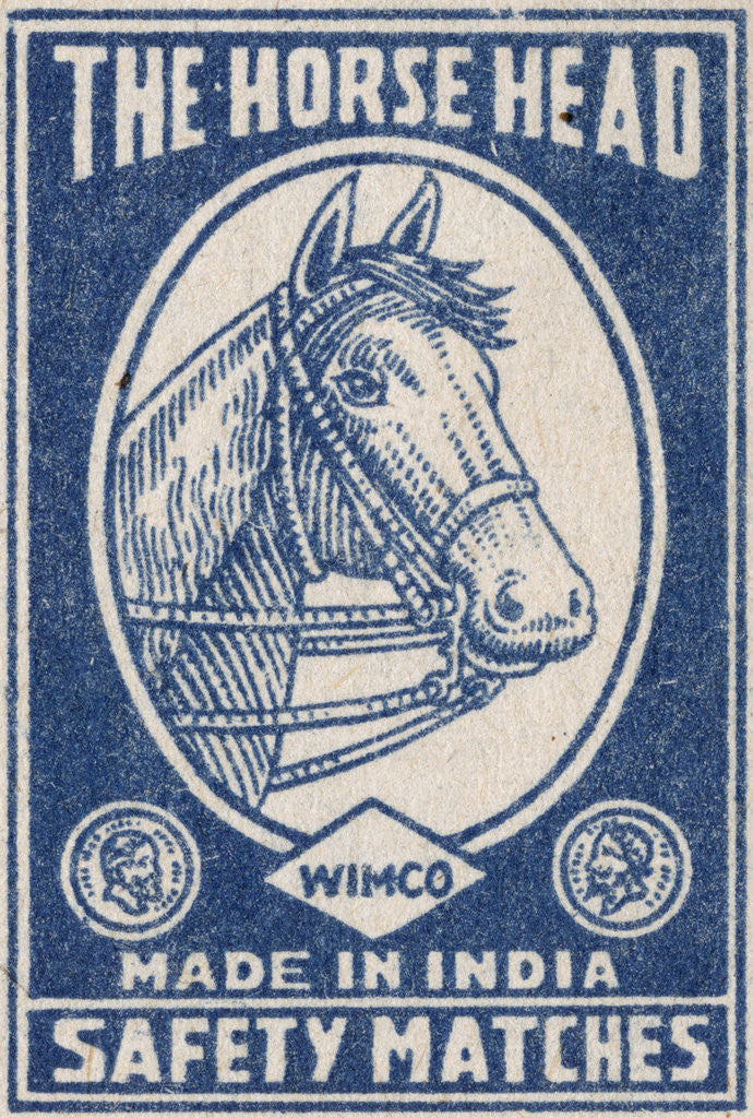 Detail of The Horse Head Indian Matchbox Label by Anonymous