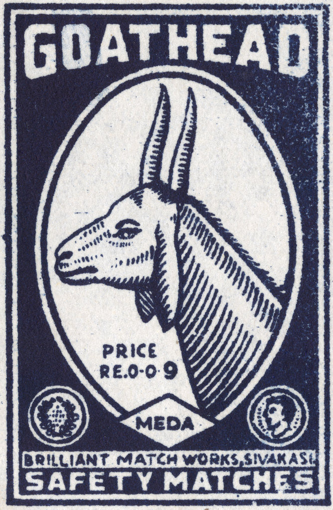 Detail of Goat Head Indian Matchbox Label by Anonymous