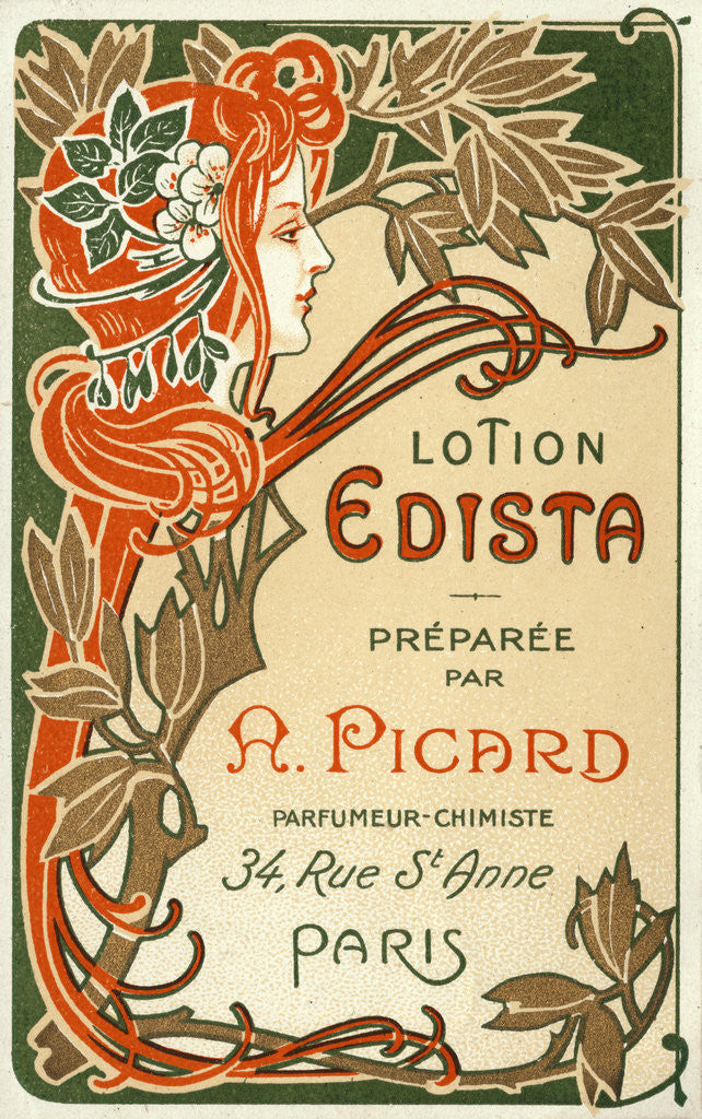 Detail of Lotion Edista Cosmetic Label by Anonymous