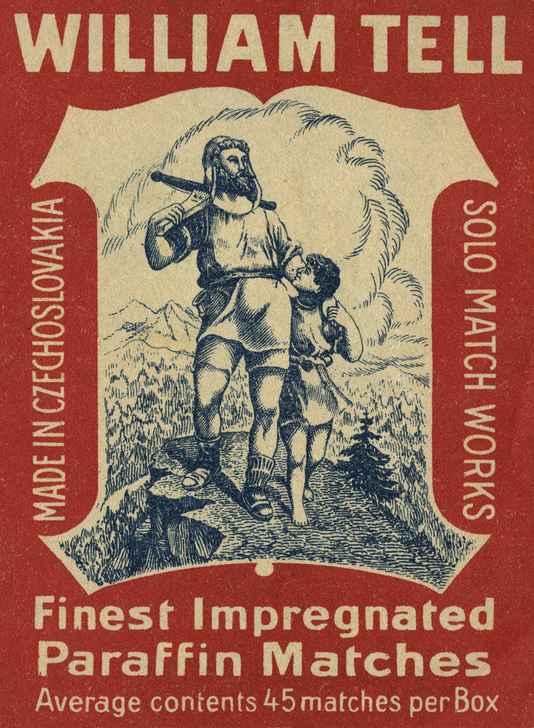 Detail of Czech Matchbox Label with William Tell and His Son by Anonymous