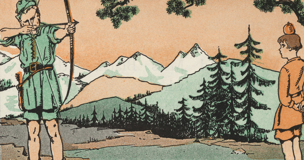 Detail of Illustration of William Tell Shooting an Apple Off His Son's Head by Anonymous