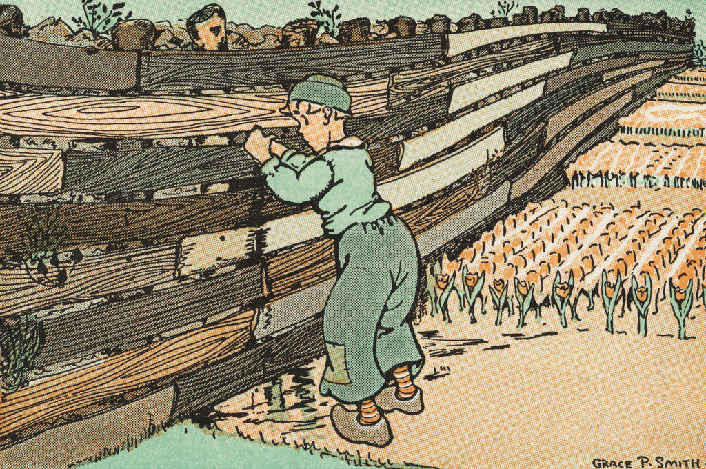 Detail of Illustration of Dutch Boy with His Finger in a Leaking Dyke by Grace P. Smith
