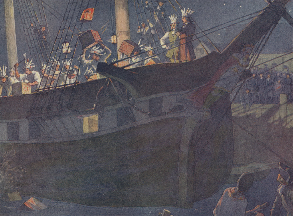 Detail of Book Illustration of the Boston Tea Party by E. Boyd Smith