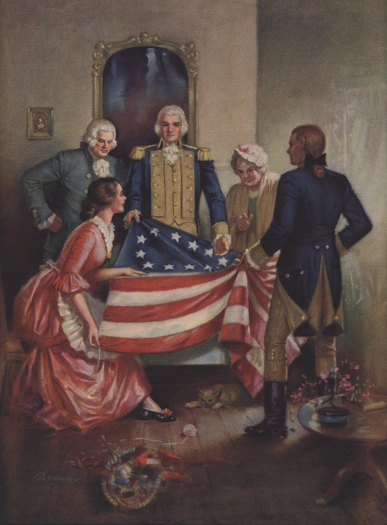 Detail of The First American Flag by Robert G. Jones