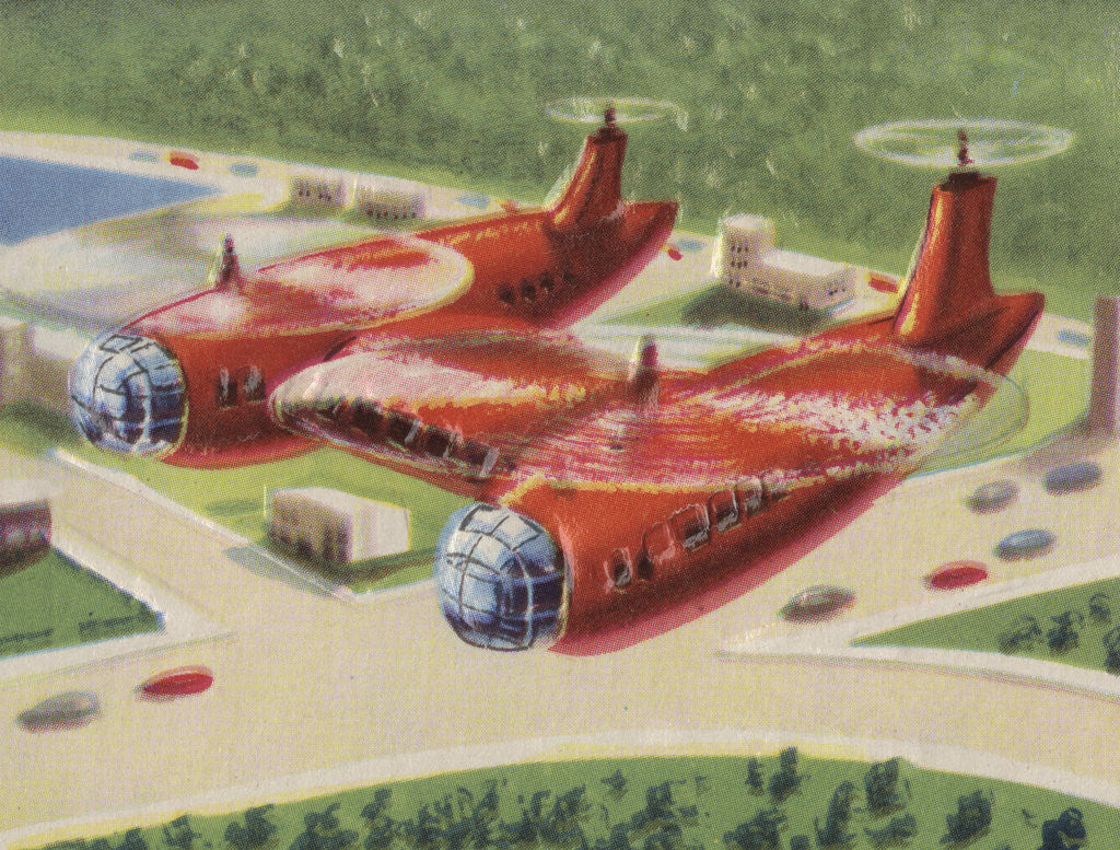 Detail of Biekens Pictorial Sticker with a Double Propeller Helicopter by Anonymous