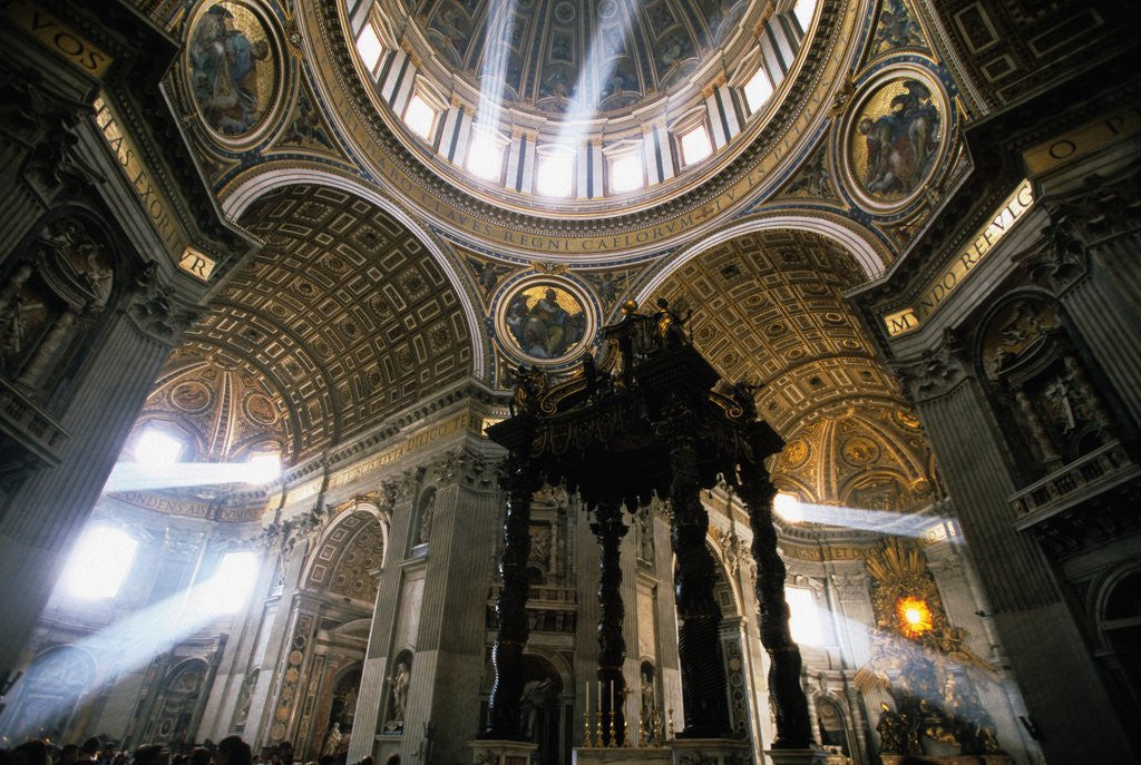 Detail of Shafts of Light Inside St. Peter's Basilica by Anonymous