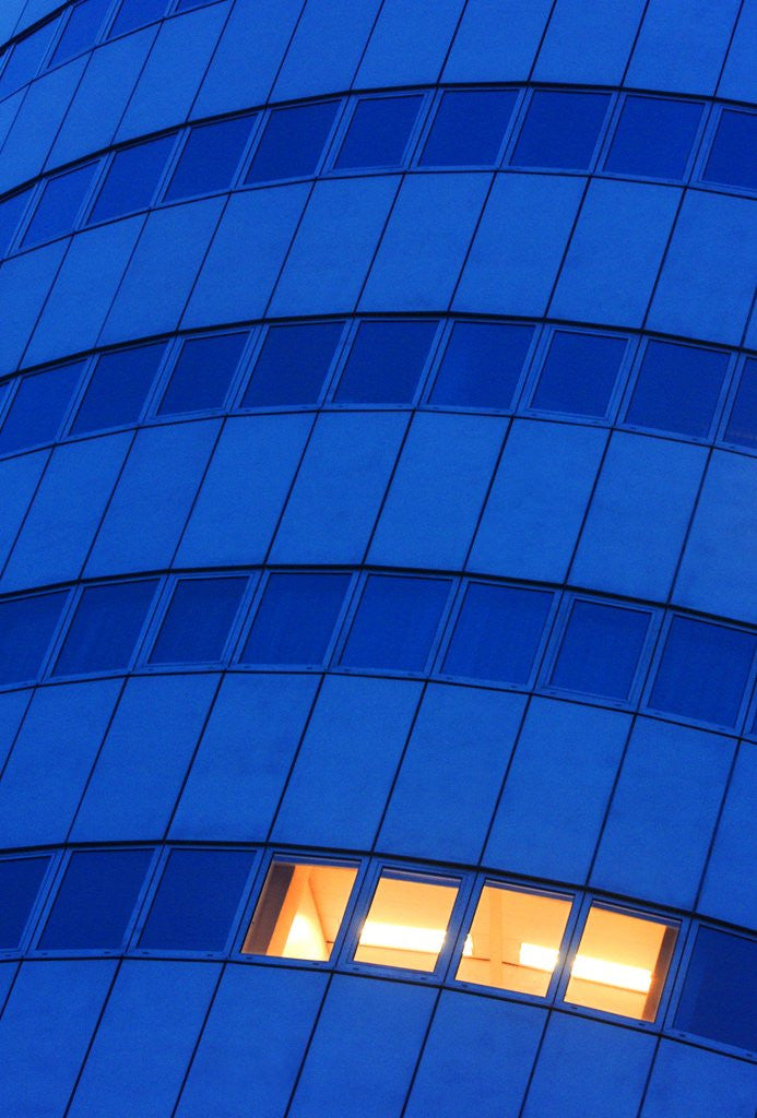 Detail of Illuminated Windows in an Office Building by Anonymous