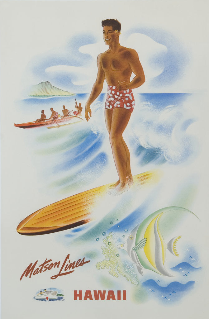 Detail of Matson Lines Hawaii Poster by Anonymous