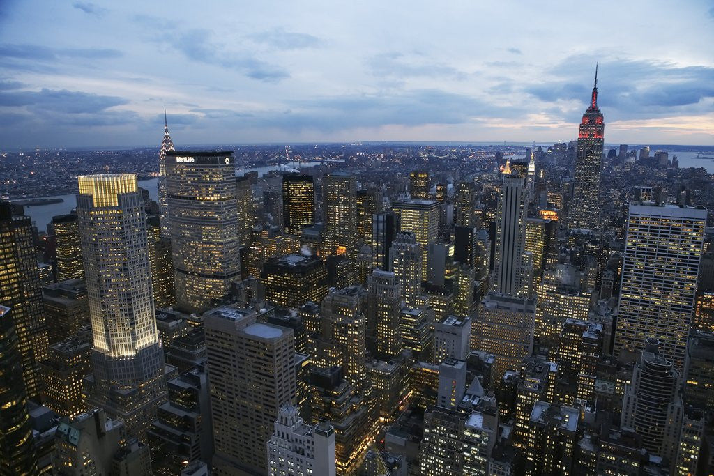 Detail of Midtown Manhattan Sparkles at Dusk by Anonymous