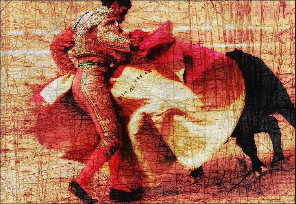 Detail of San Miguel, Bullfight #1 by Doug Landreth