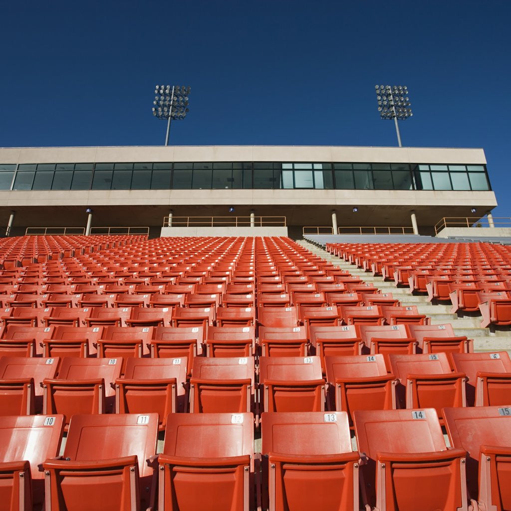 Detail of Empty Football Stadium Seats by Corbis