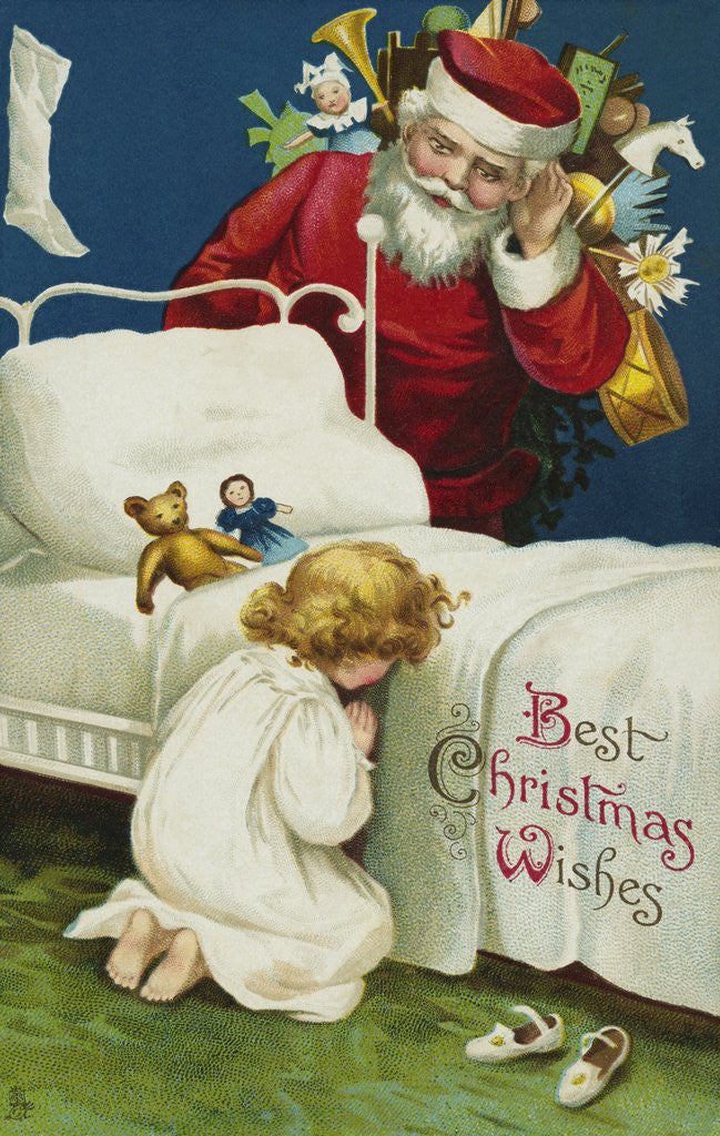 Detail of Best Christmas Wishes Postcard by Ellen H. Clapsaddle