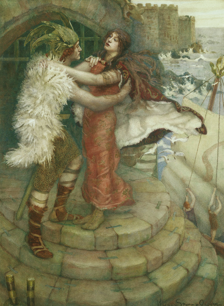 Detail of Tristram's Farewell to Iseult by William Stott