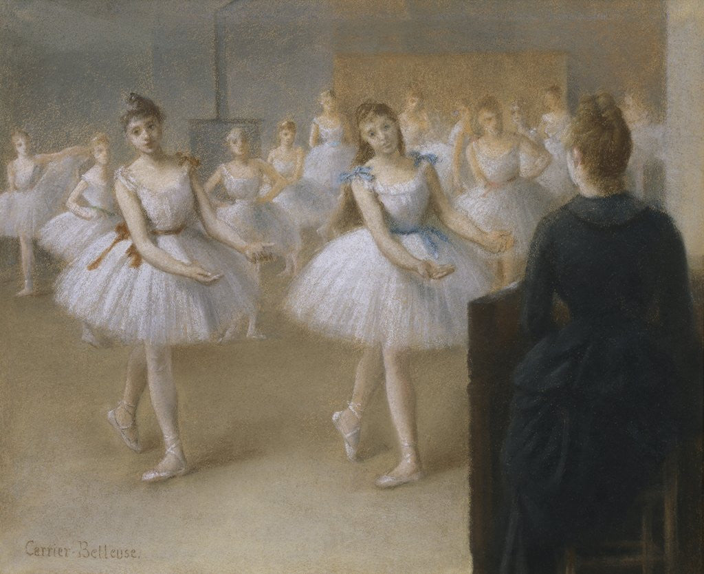 Detail of The Dance Lesson by Pierre Carrier-Belleuse