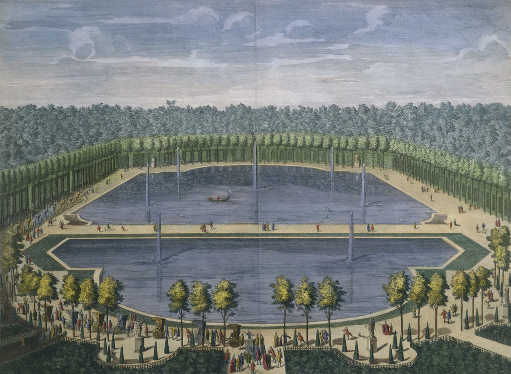 Detail of A Lagoon in the Garden of Versailles Engraving by Anonymous
