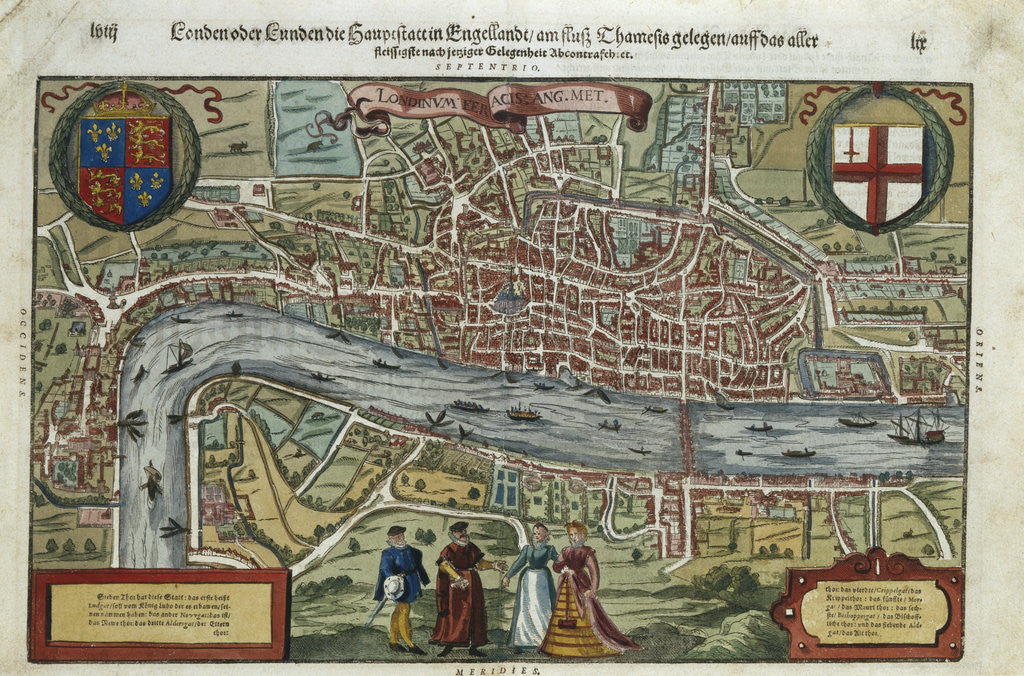 Detail of 16th-Century Map of London by Corbis