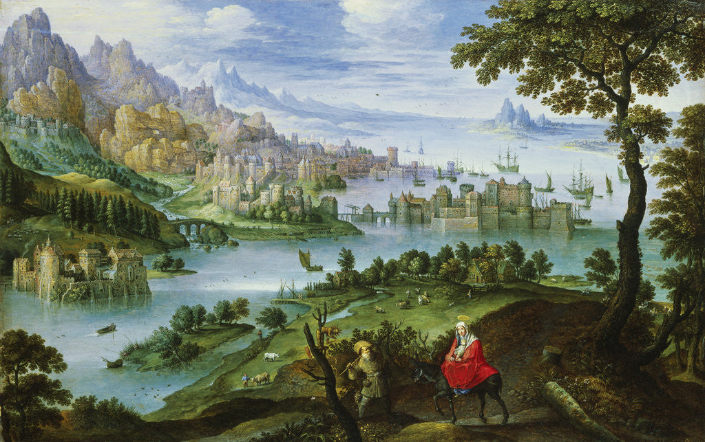 Detail of Flight in Egypt by Maerten Ryckaert