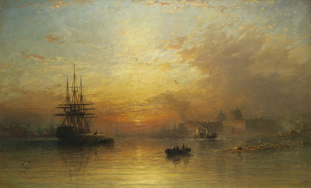 Detail of Greenwich Hospital, London by James Francis Danby