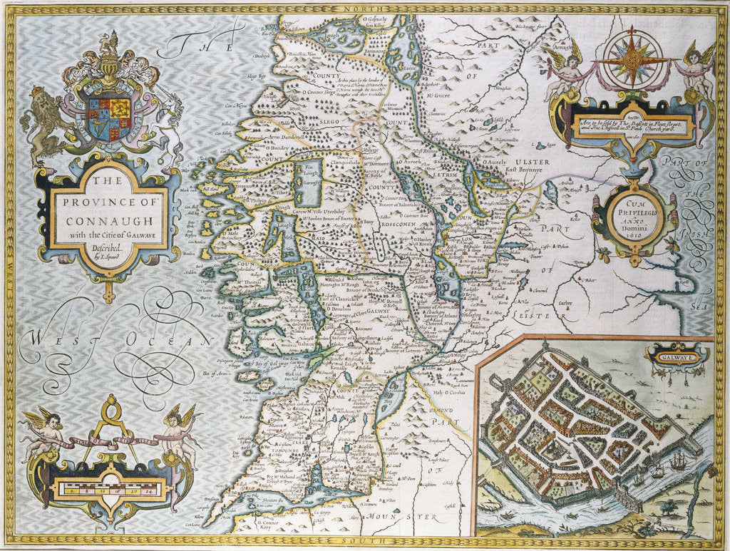 Detail of The Province of Connaugh Map by John Speede