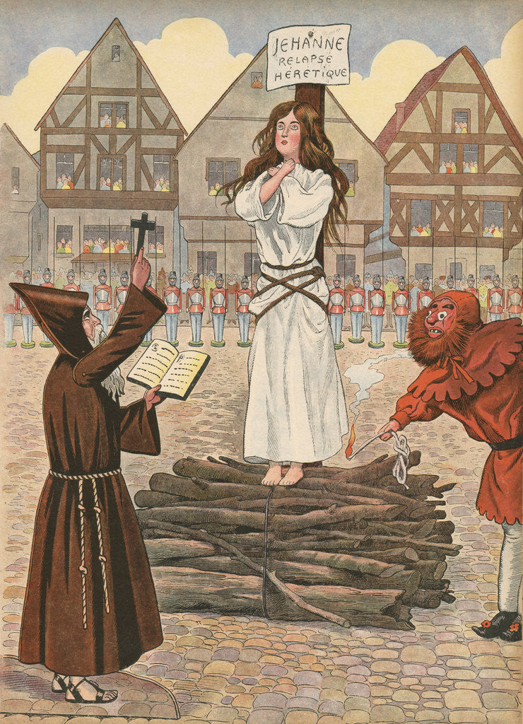 Detail of Illustration of Joan of Arc at the Stake by Jacques Onfroy de Breville