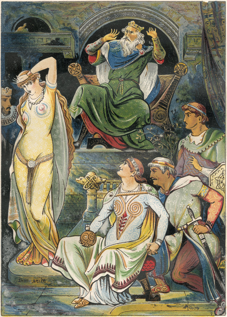 Detail of Illustration of King Lear and Cordelia by John Moyr Smith