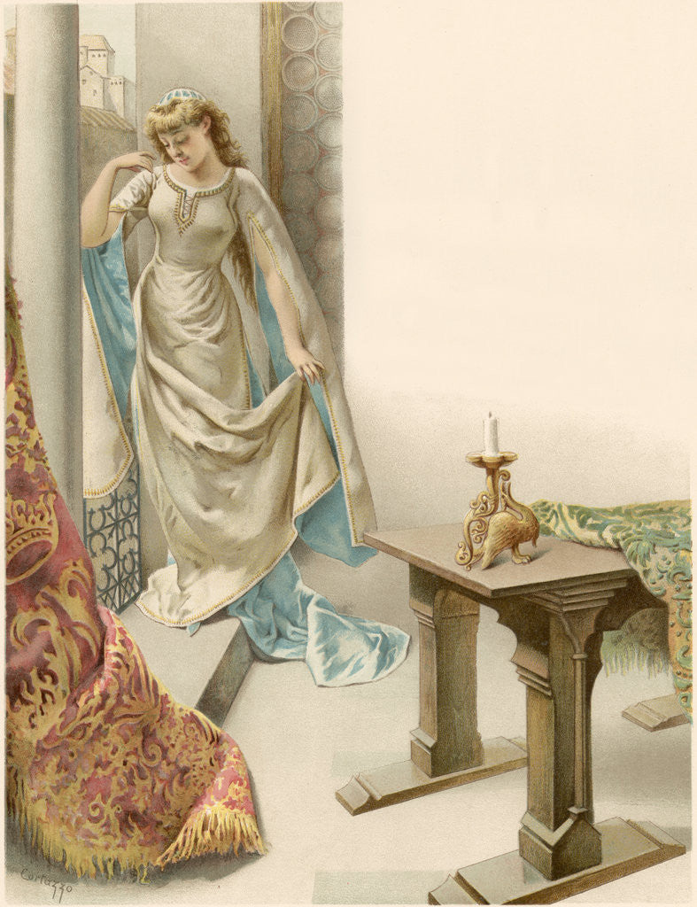 Detail of Illustration of Juliet Watching Romeo Depart by Oreste Cortazzo