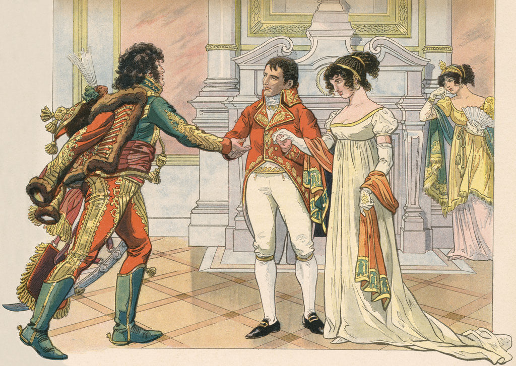 Detail of Illustration of Napoleon Offering Joachim Murat the Hand of His Sister Caroline by Jacques Onfroy de Breville