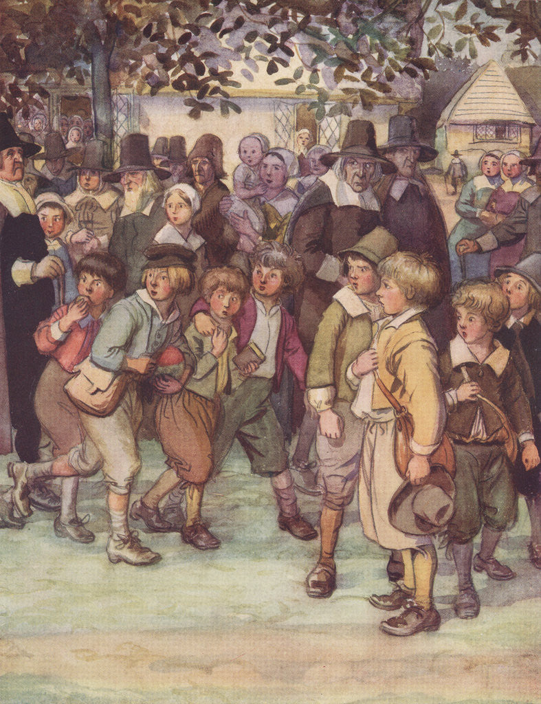 Detail of A Crowd of Eager and Curious Schoolboys by Hugh Thomson