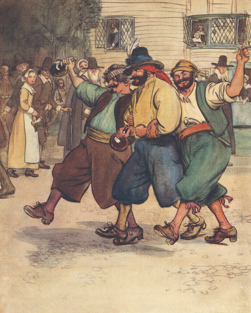 Detail of They Were Rough Looking Desperados by Hugh Thomson