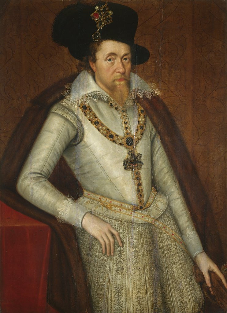 Detail of Portrait of James I of England by John de Critz the Elder
