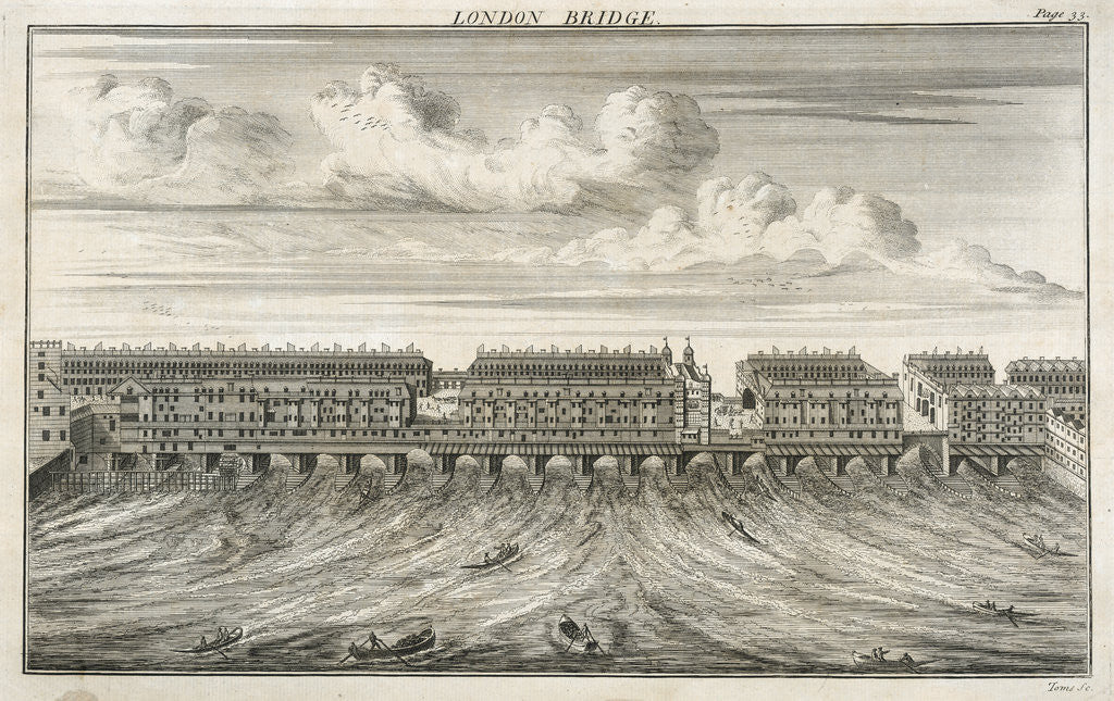 Detail of London Bridge by William Henry Toms