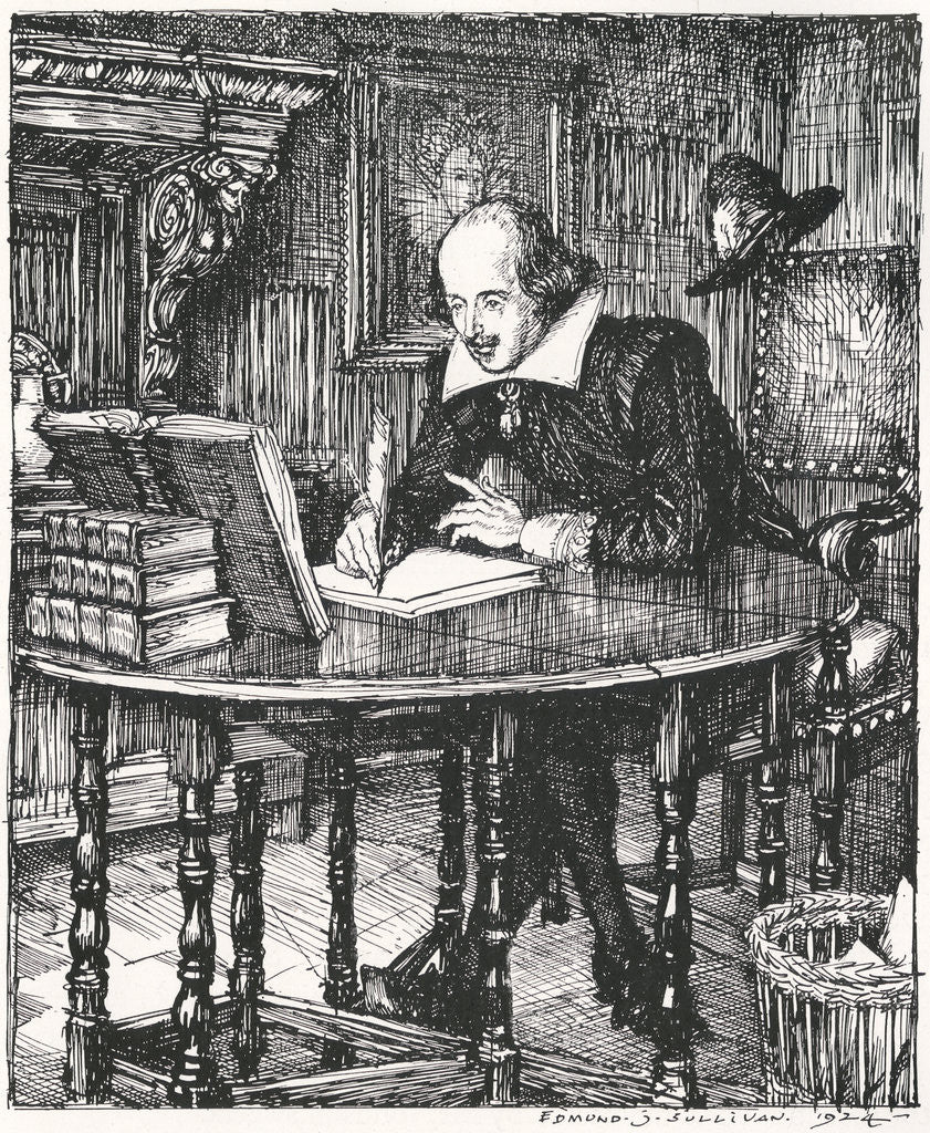Detail of Illustration of William Shakespeare by Edmund J. Sullivan