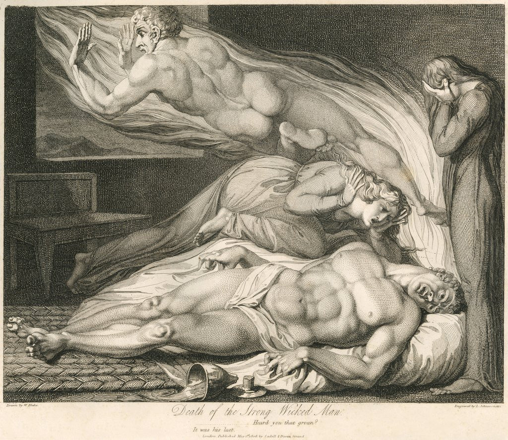 Detail of Death of the Strong Wicked Man by William Blake