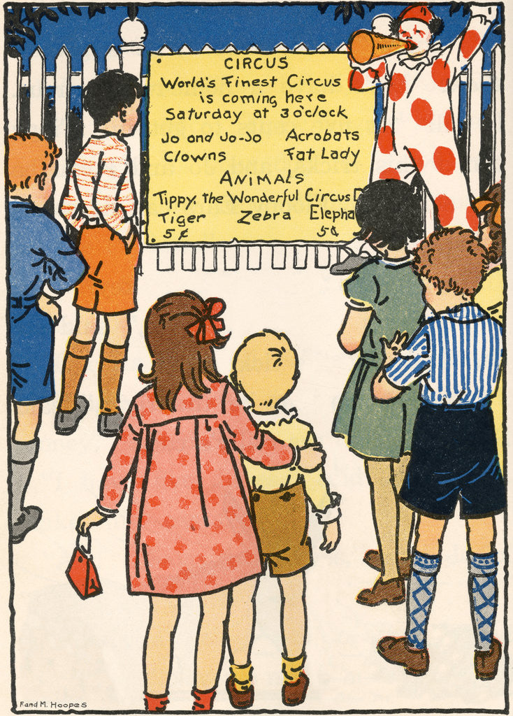 Detail of Illustration of Children Going to a Circus by Florence Hoopes