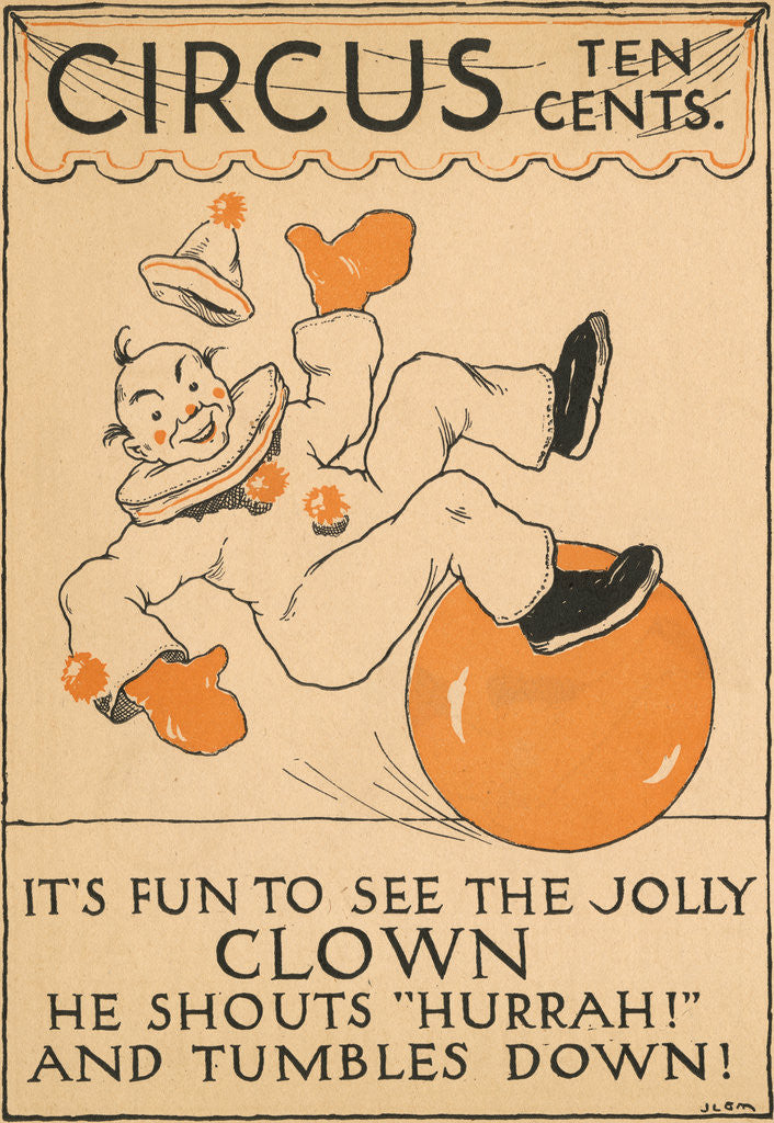 Detail of It's Fun to See the Jolly Clown Illustration by Anonymous