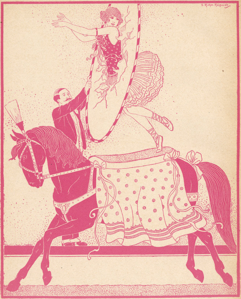 Detail of Illustration of a Stunt Rider by Joseph Kuhn-Regnier