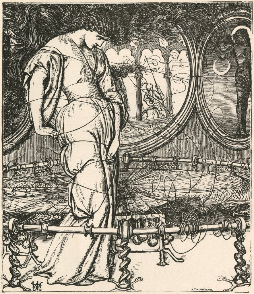 Detail of Illustration of the Lady of Shalott by William Holman Hunt