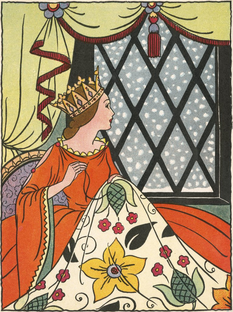 Detail of Book Illustration of the Queen in the Ebony Window by Bess Livings