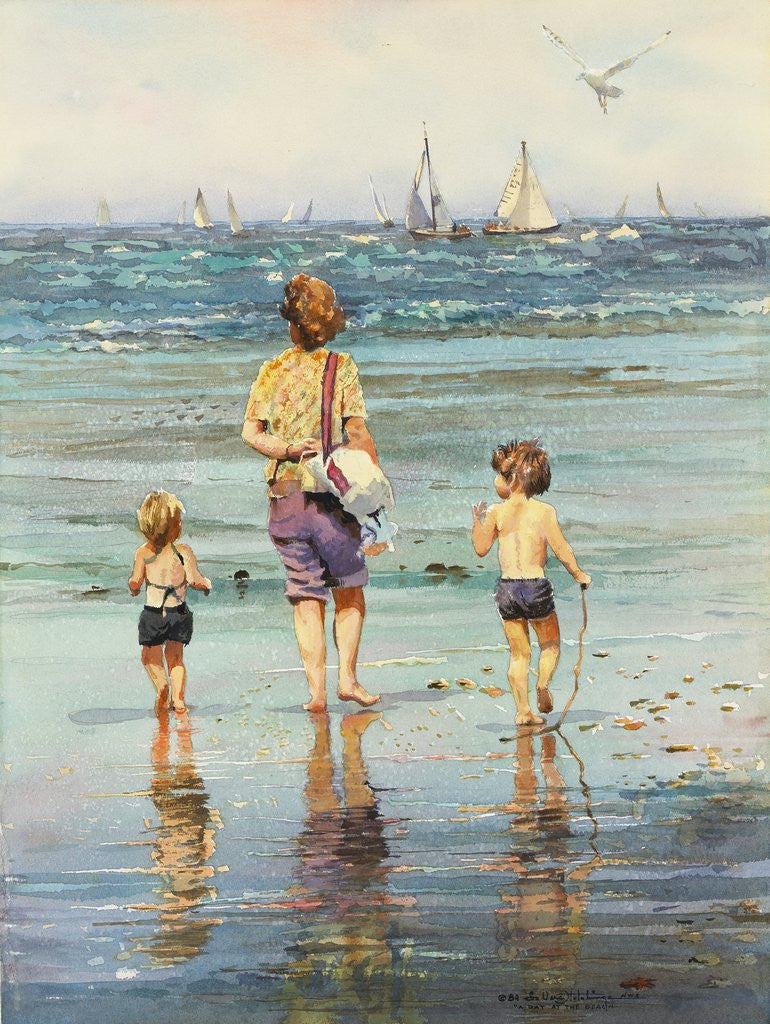 Detail of A Day at the Beach by LaVere Hutchings