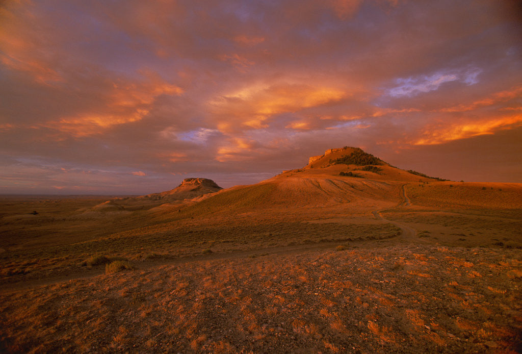 Detail of Oregon Buttes in Red Sunrise Glow by Anonymous