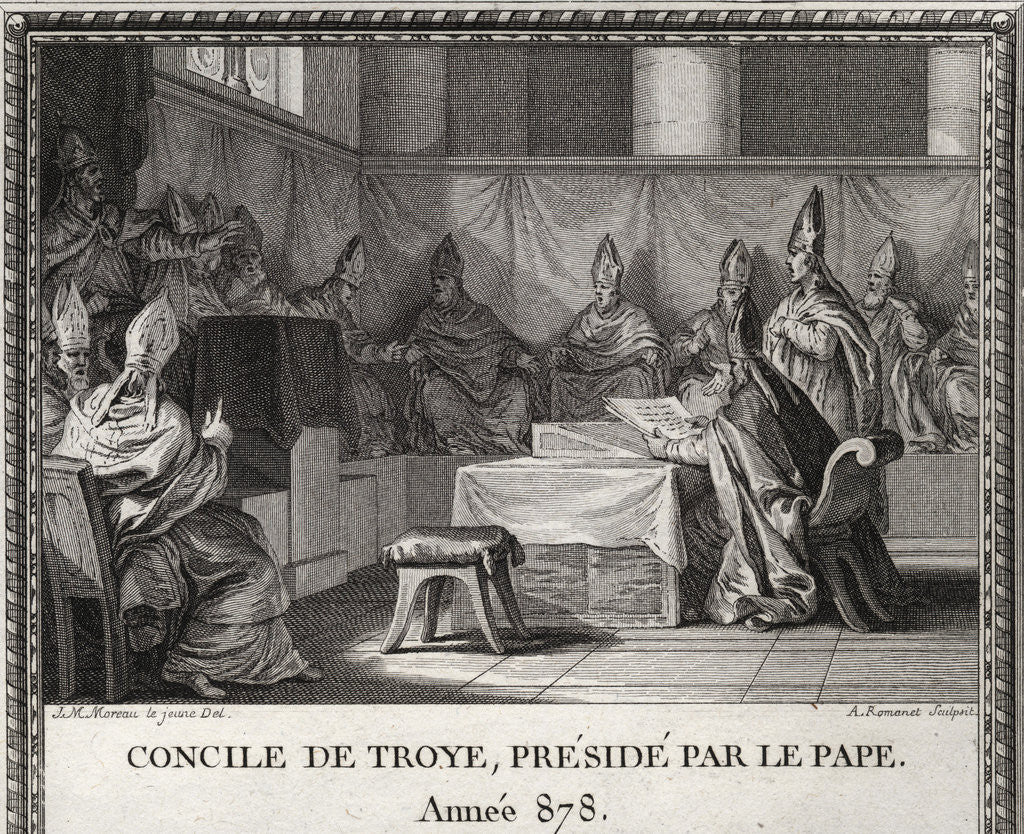 Detail of Illustration of the Council of Troyes by Anonymous