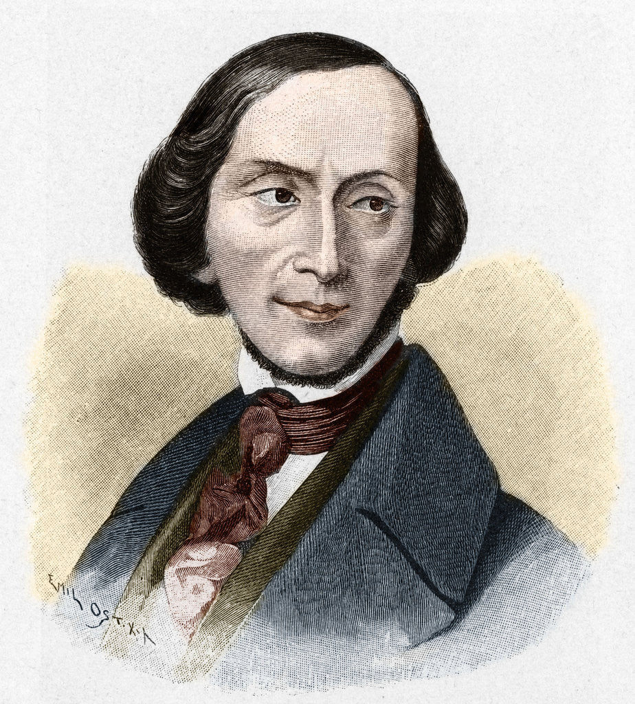 Detail of Portrait of Hans Christian Andersen by Anonymous