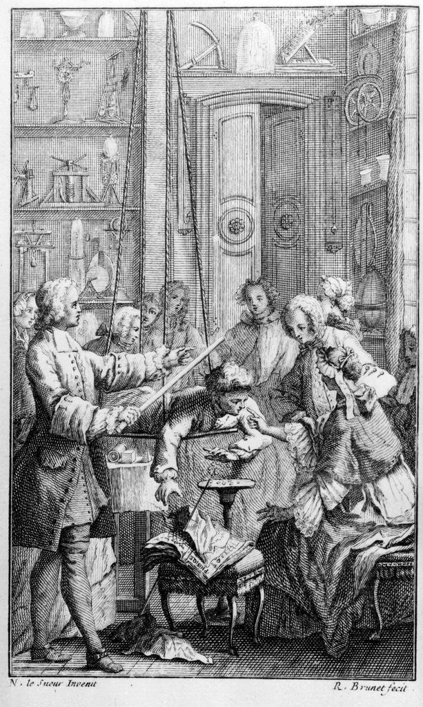 Detail of Illustration of Jean-Antoine Nollet Conducting a Test by Anonymous