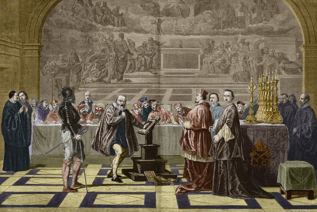 Detail of Illustration of Galileo Galilei Before the Inquisition by Anonymous